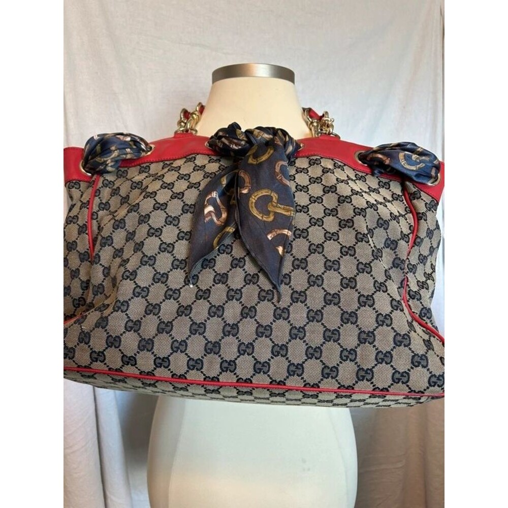 Gucci Positano GG Canvas Scarf Tote Bag